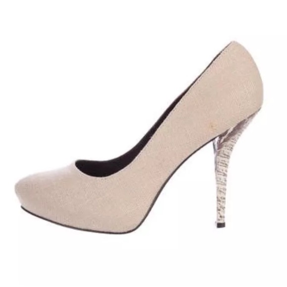 ELIZABETH & JAMES WOVEN SNAKE PRINT HEEL PUMPS 9 - Picture 4 of 8